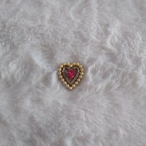 Vintage Avon Faux Pearl Pink Heart Pendant